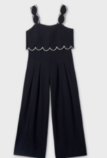 Mayoral Black Jumpsuit w/White Wave Detail
