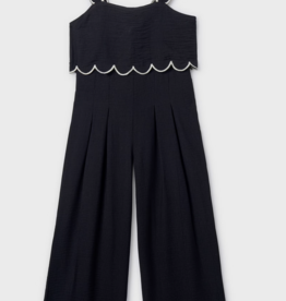 Mayoral Black Jumpsuit w/White Wave Detail