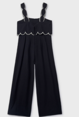 Mayoral Black Jumpsuit w/White Wave Detail