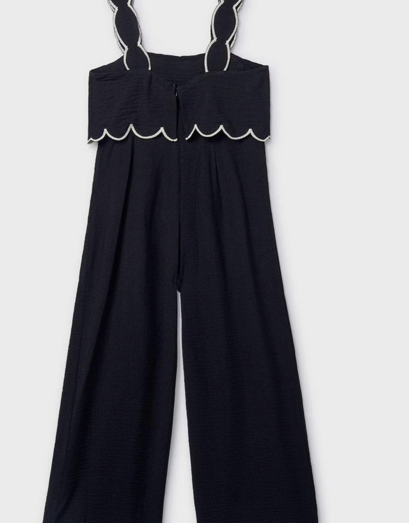 Mayoral Black Jumpsuit w/White Wave Detail