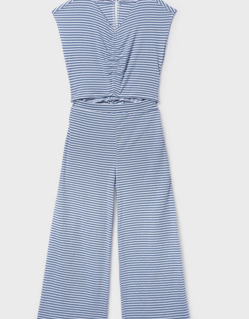 Mayoral Blue Stripe Jumpsuit