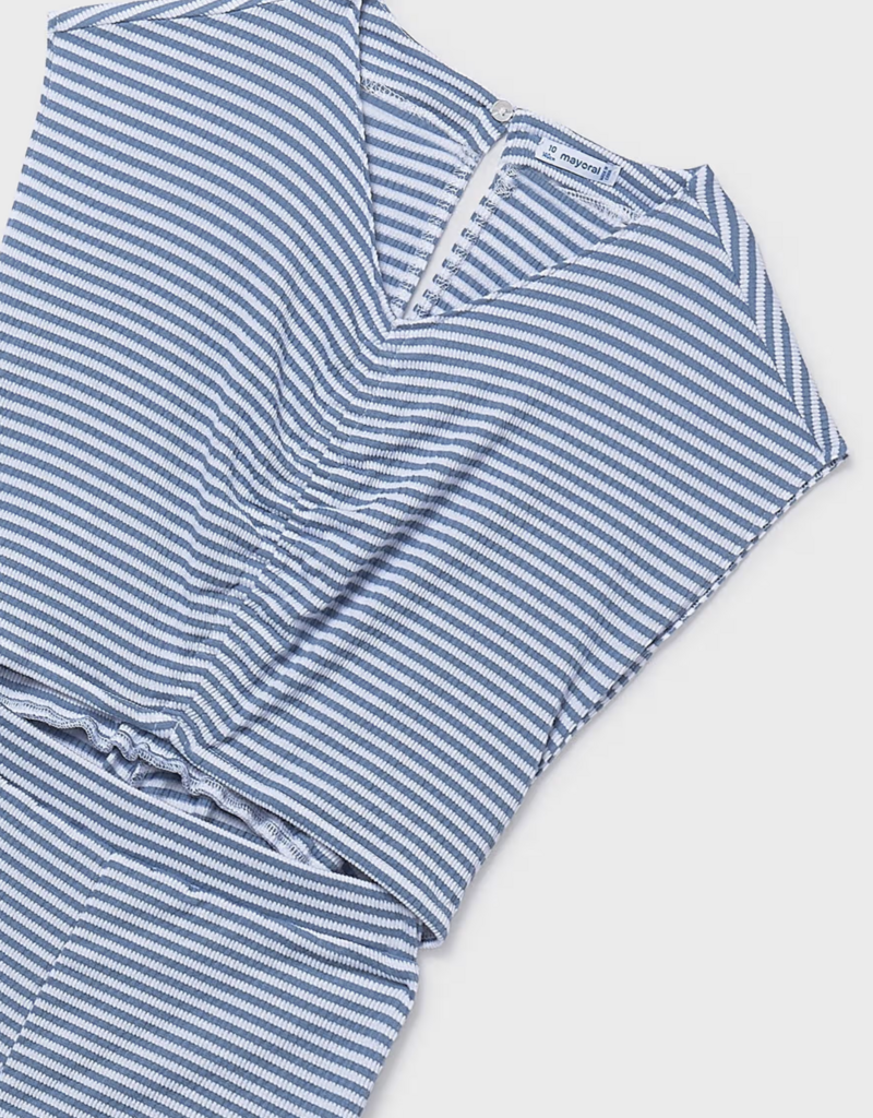 Mayoral Blue Stripe Jumpsuit