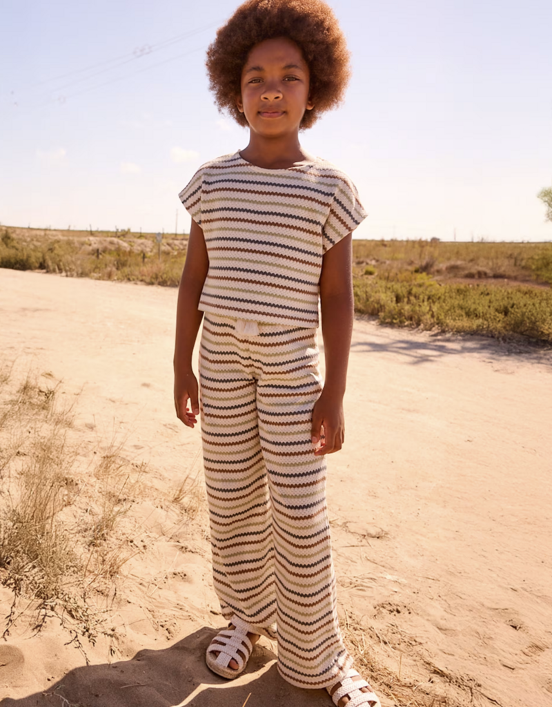Mayoral Crochet Pants Cream Stripe