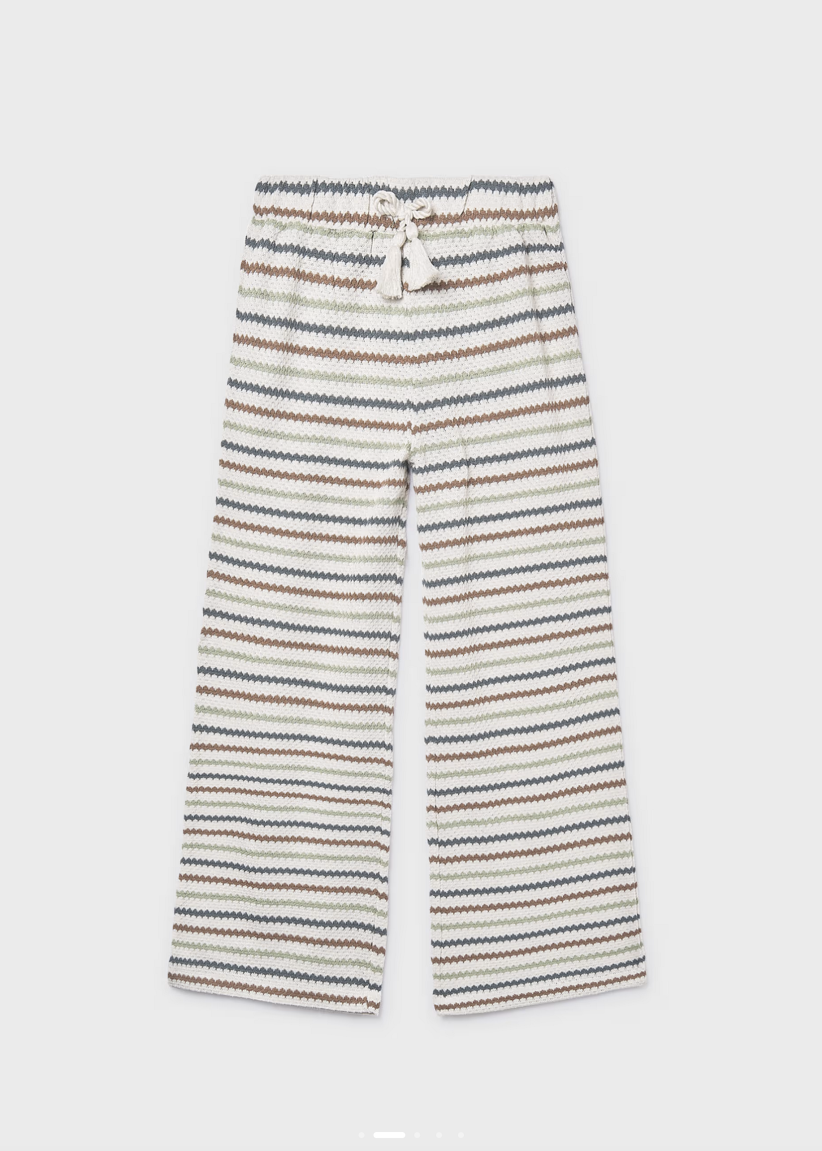 Mayoral Crochet Pants Cream Stripe