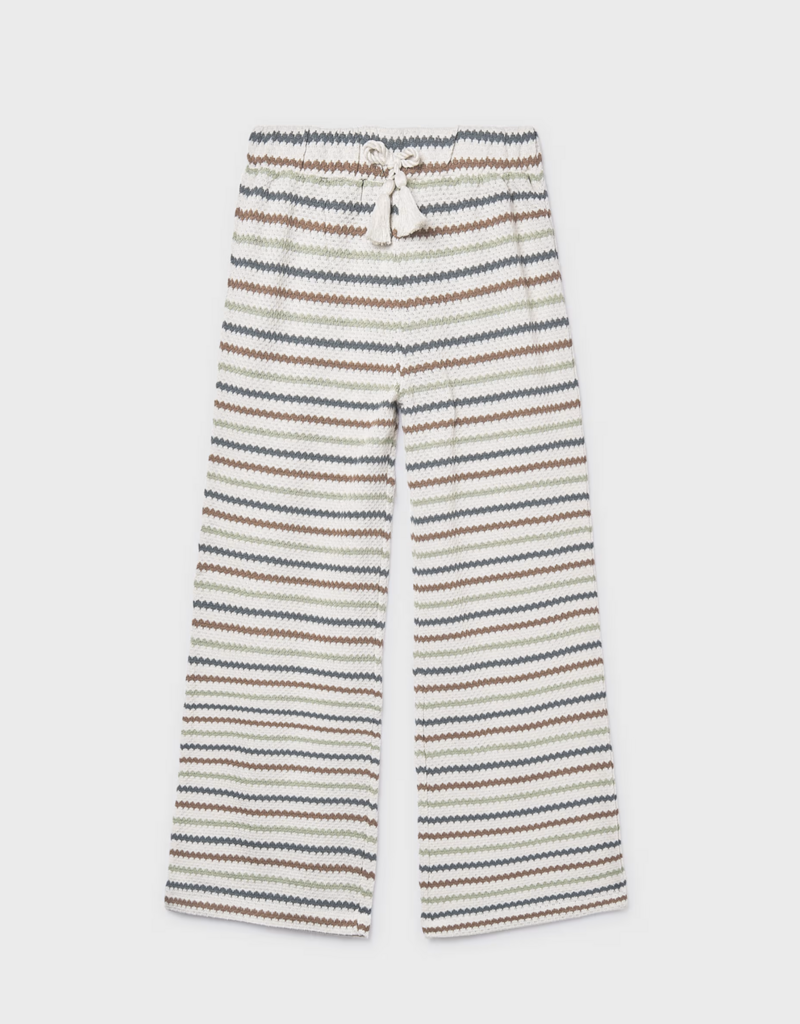 Mayoral Crochet Pants Cream Stripe