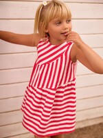 Mayoral SALE. Persimmon Asymetric Stripe Dress