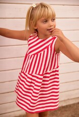 Mayoral Persimmon Asymetric Stripe Dress