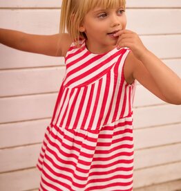 Mayoral Persimmon Asymetric Stripe Dress