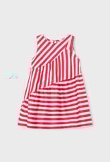 Mayoral Persimmon Asymetric Stripe Dress