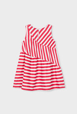 Mayoral Persimmon Asymetric Stripe Dress