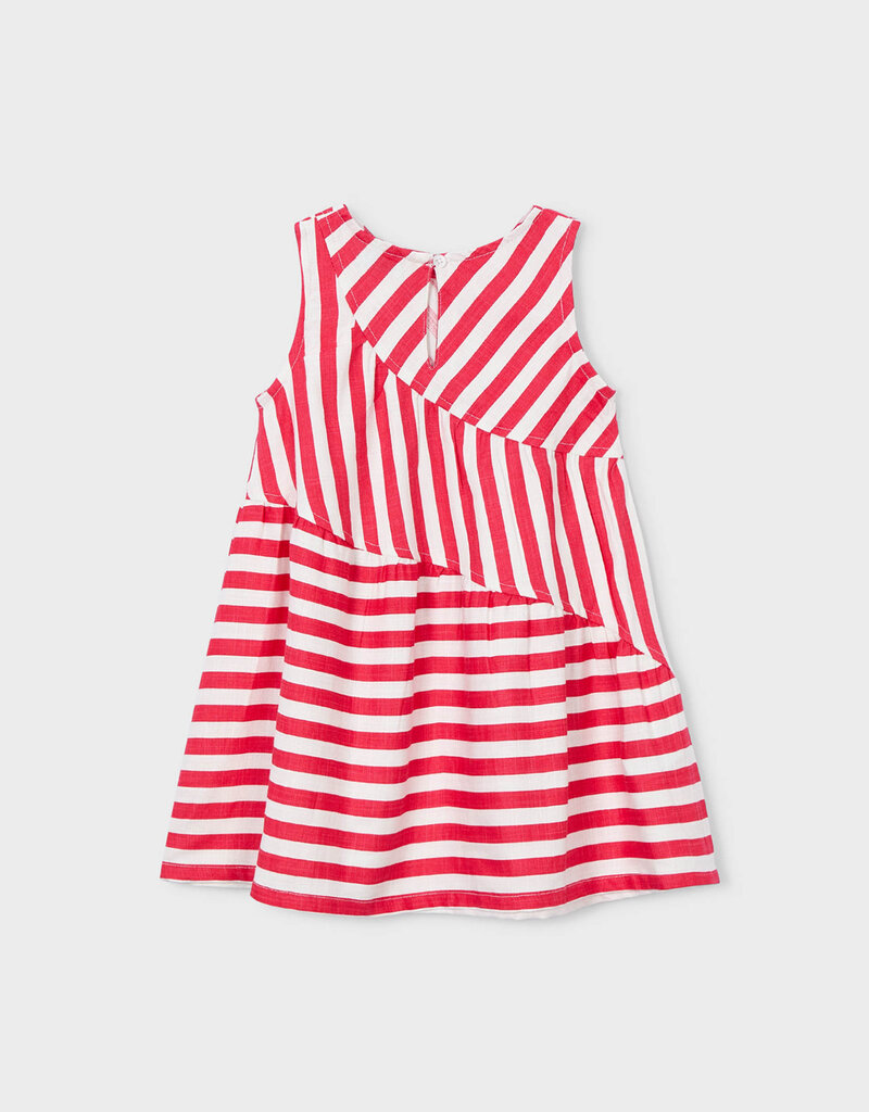 Mayoral Persimmon Asymetric Stripe Dress
