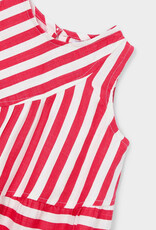 Mayoral Persimmon Asymetric Stripe Dress