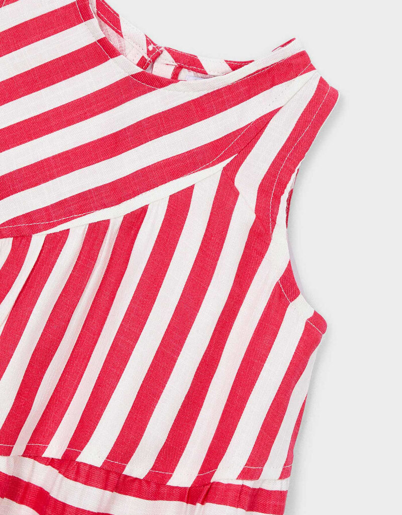 Mayoral Persimmon Asymetric Stripe Dress