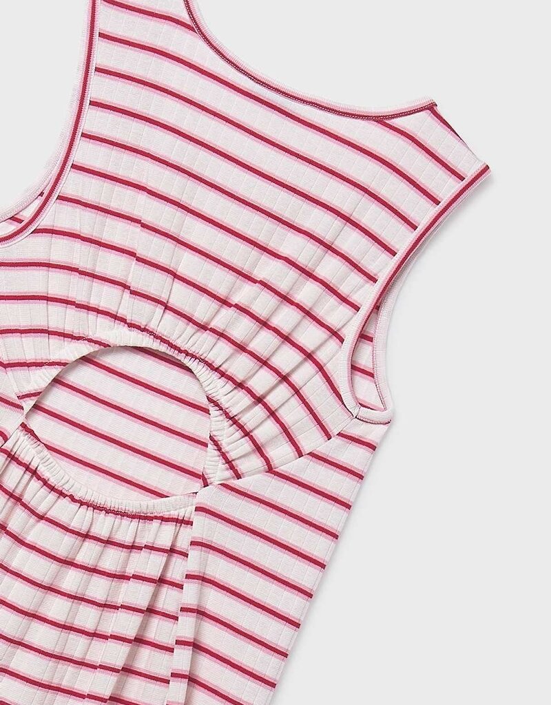 Mayoral Red Midi Striped Dress