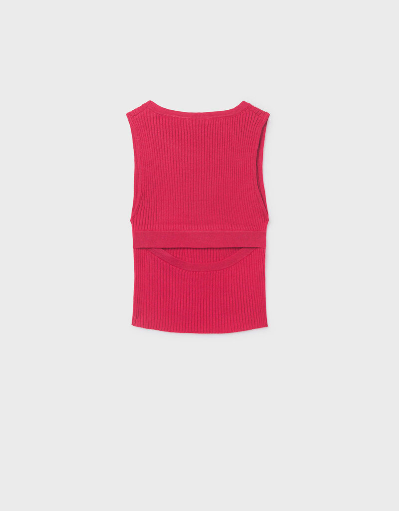 Mayoral Red Knit Top w/Back Cut Out