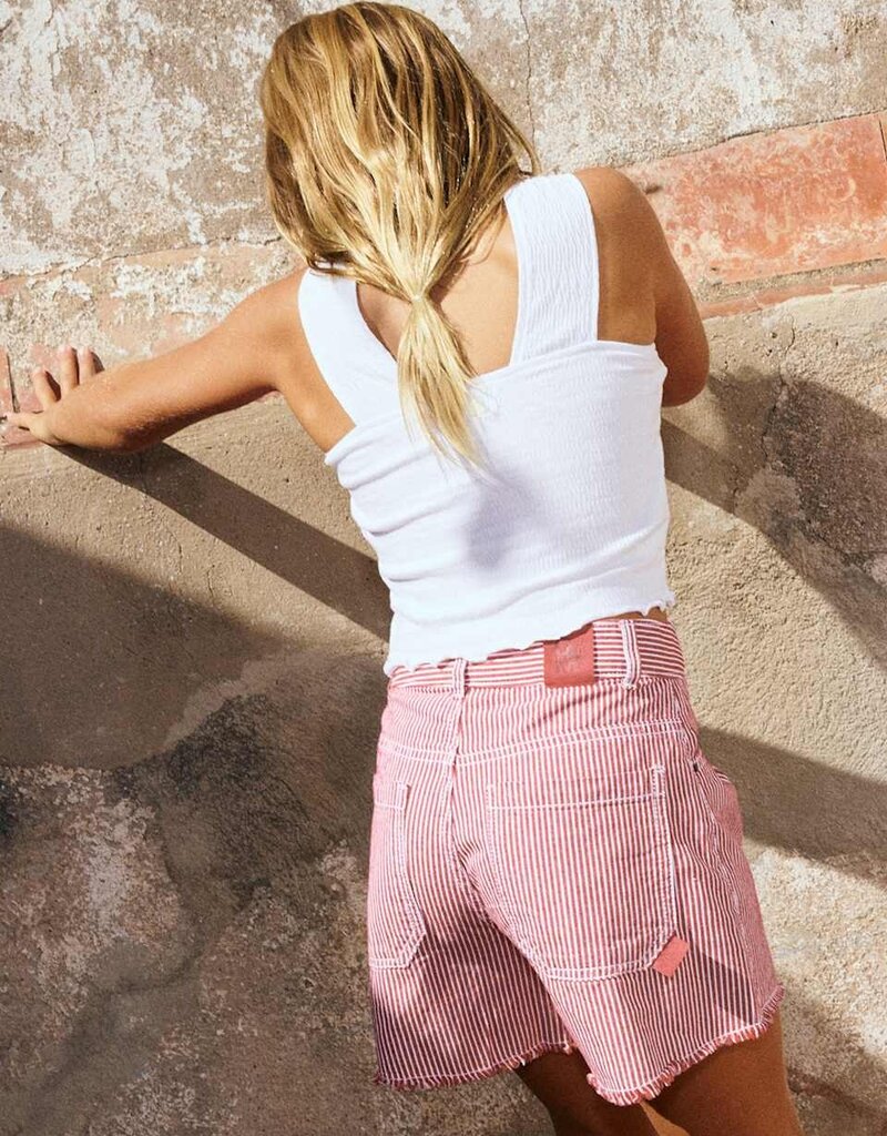 Mayoral Red Stripe Denim Shorts