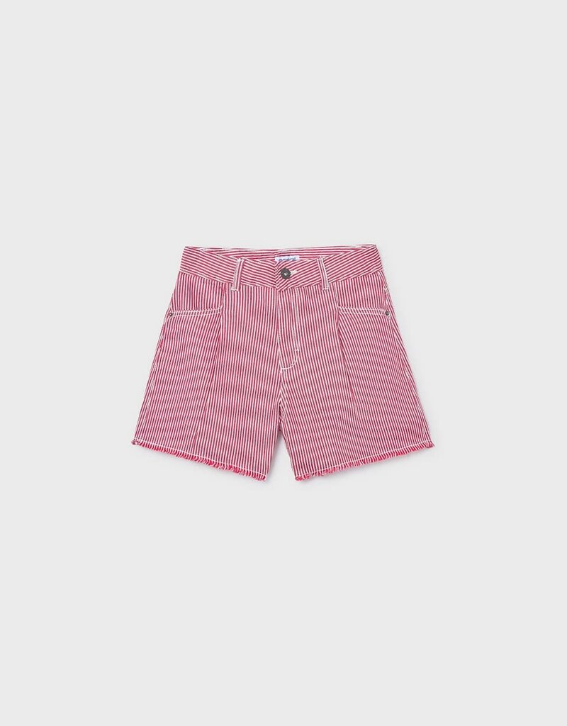 Mayoral Red Stripe Denim Shorts