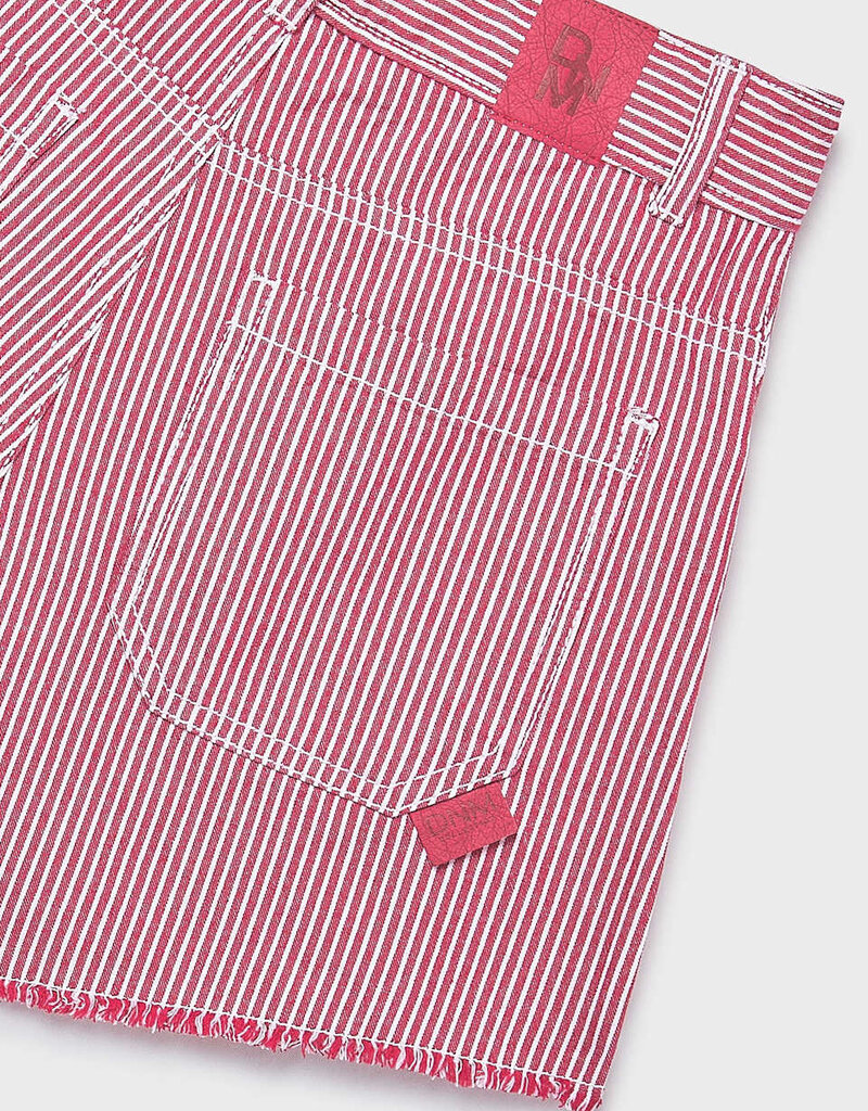 Mayoral Red Stripe Denim Shorts