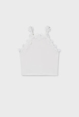 Mayoral White Tank Top w/Flower Lace