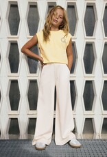 Mayoral Wide Leg Cream Pants w/Black Piping