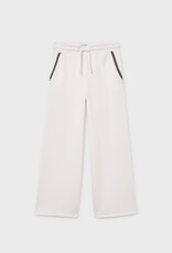 Mayoral Wide Leg Cream Pants w/Black Piping