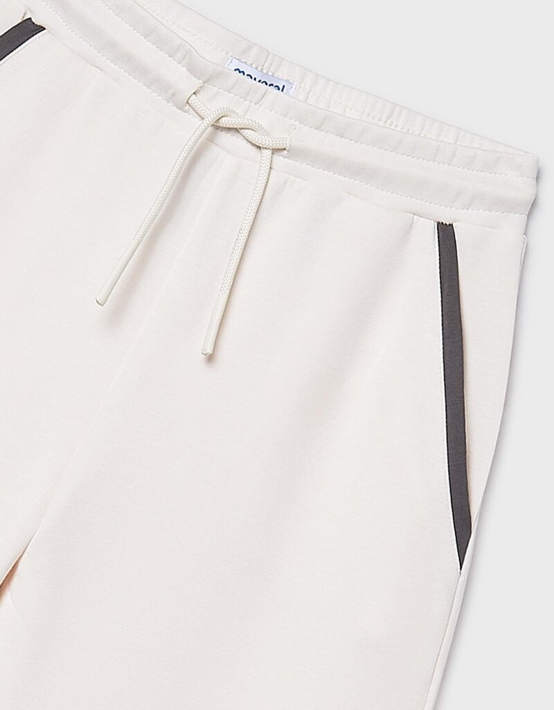 Mayoral Wide Leg Cream Pants w/Black Piping