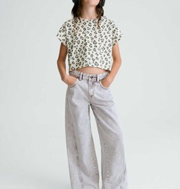 Mayoral Girls Wide Leg Denim Pants Grey