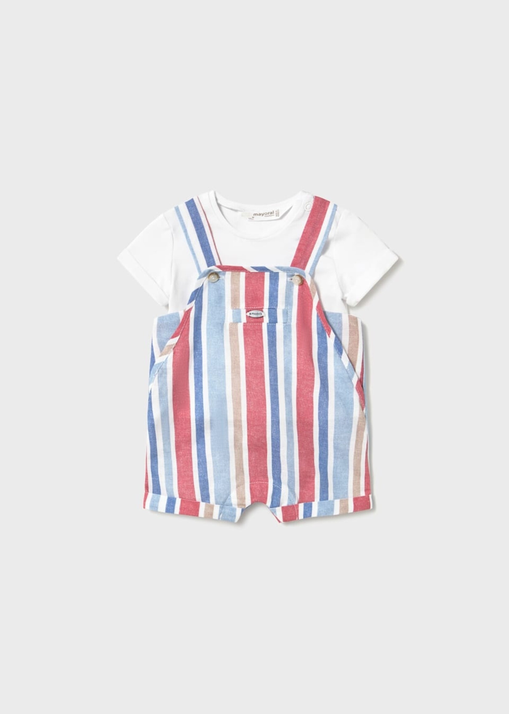 Mayoral Red Stripe Shortall w/Tee