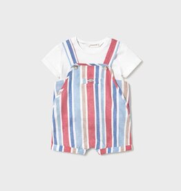 Mayoral SALE Red Stripe Shortall w/Tee