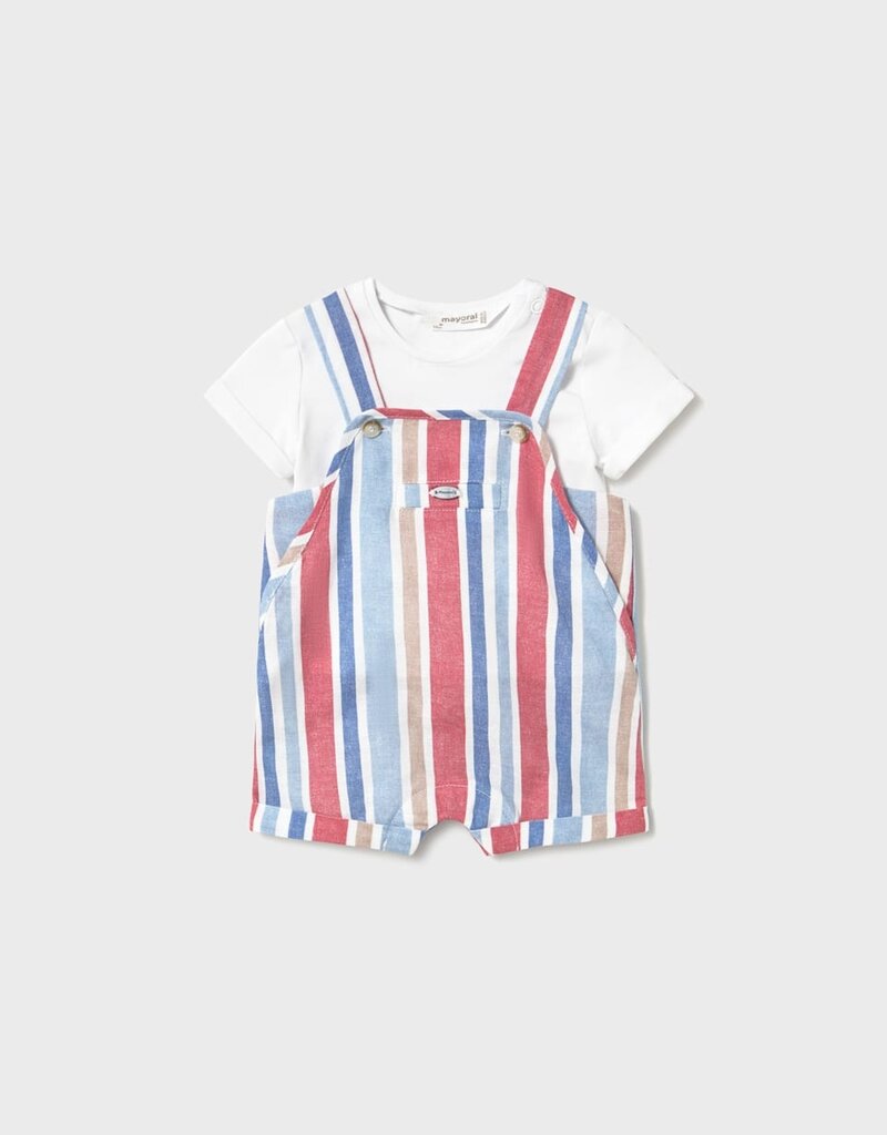 Mayoral Red Stripe Shortall w/Tee