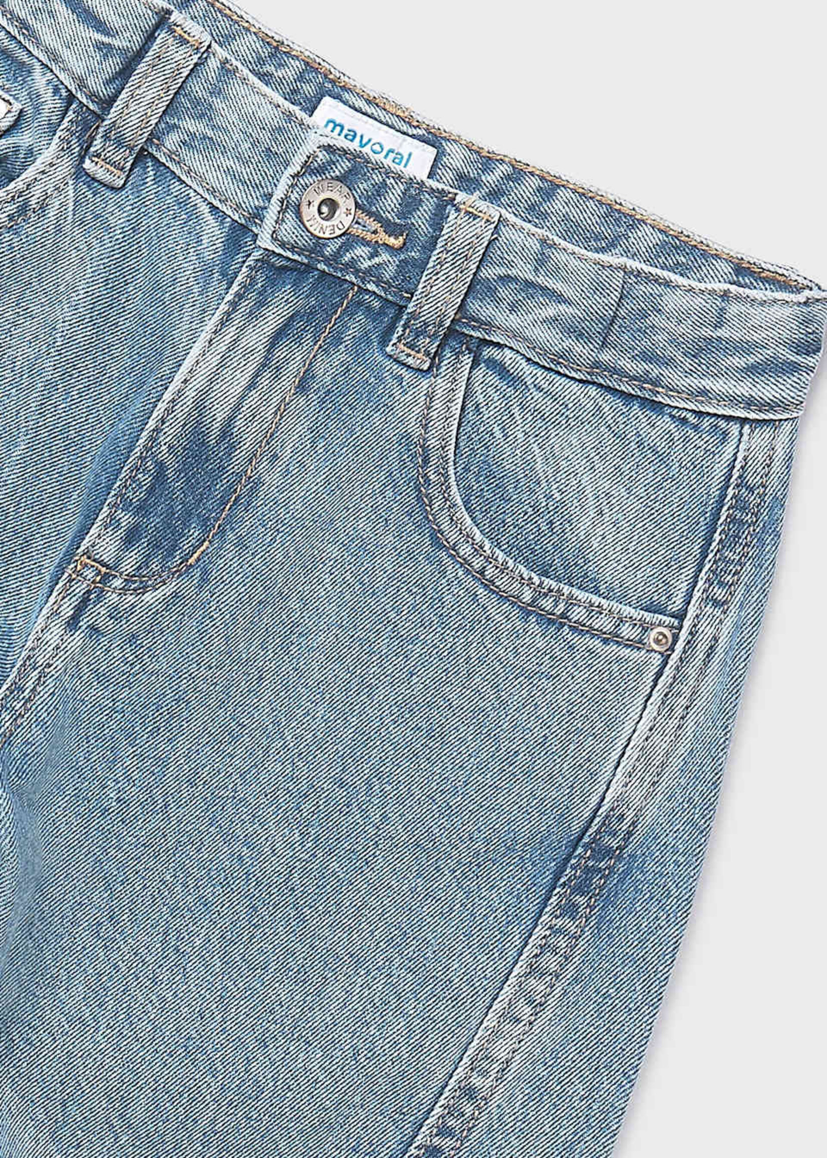 Mayoral Girls Wide Leg Denim Pants