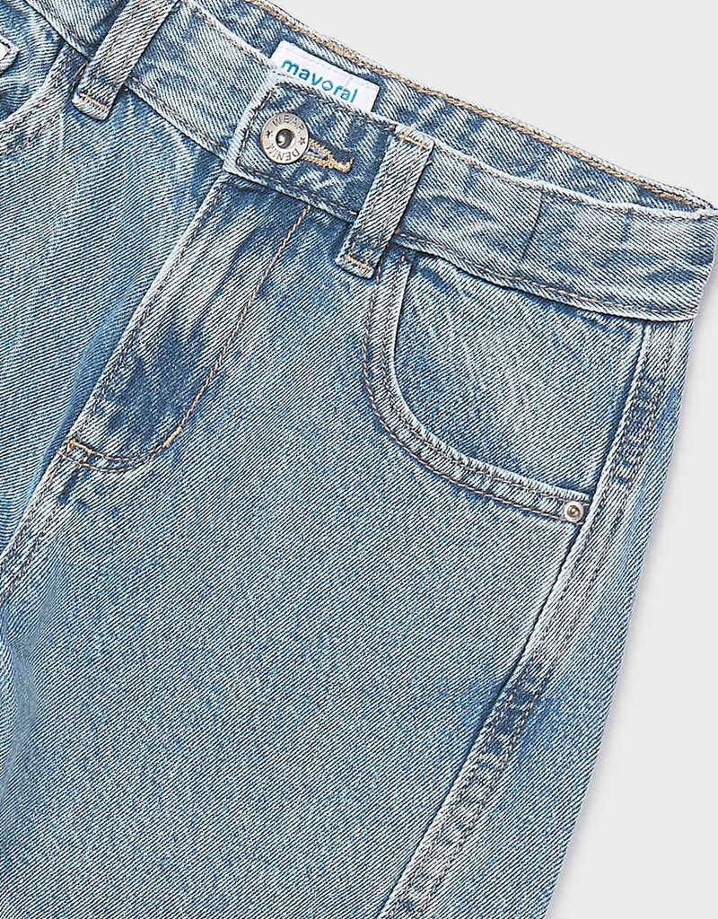 Mayoral Girls Wide Leg Denim Pants
