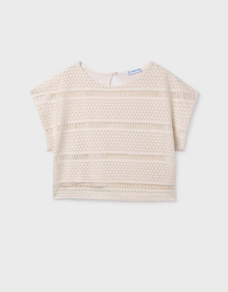 Mayoral Crochet Top Cream