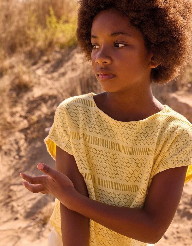 Mayoral Crochet Top Vanilla