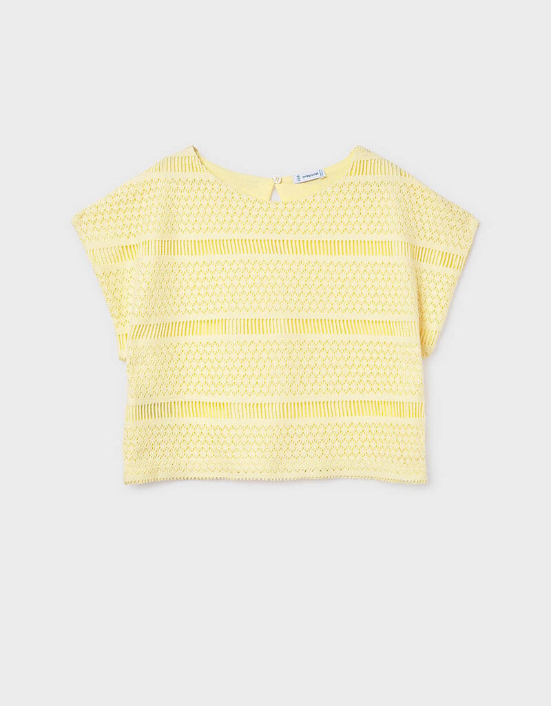Mayoral Crochet Top Vanilla