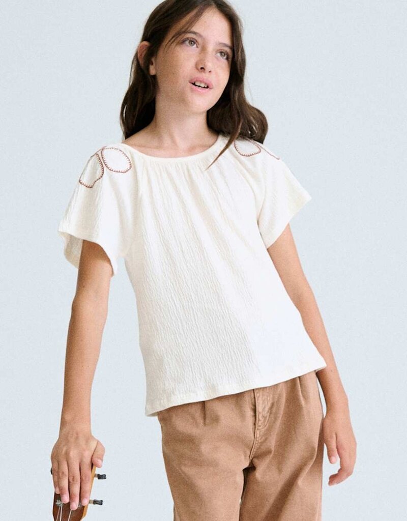 Mayoral S/S Peasant Top Cream