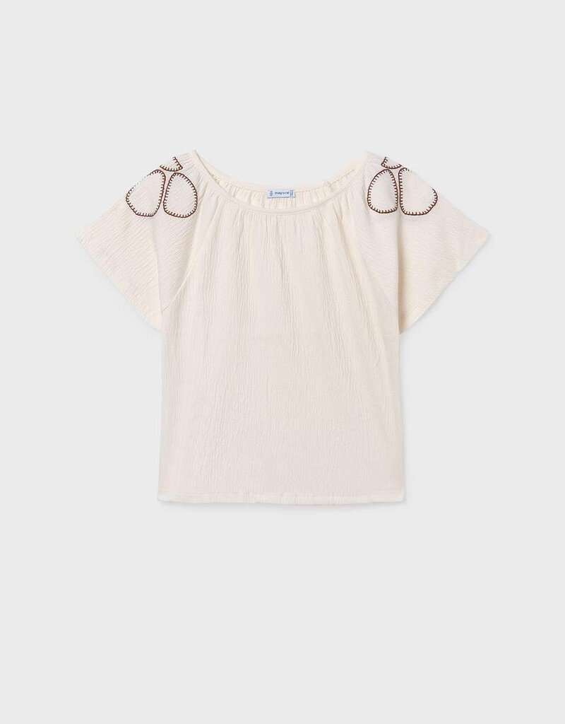 Mayoral S/S Peasant Top Cream