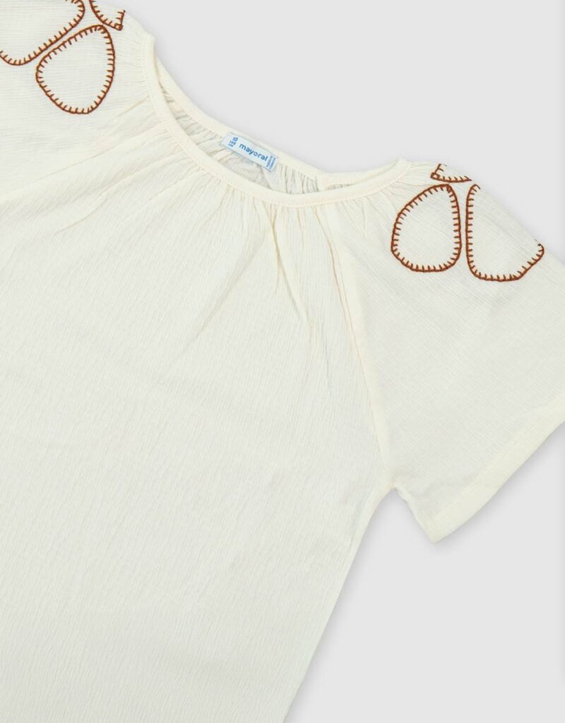 Mayoral S/S Peasant Top Cream