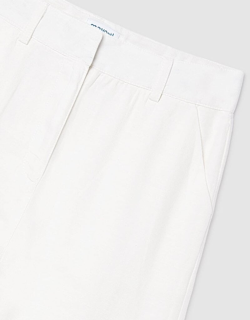 Mayoral White Lace Trim Sleeveless Top Pant Set