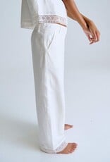 Mayoral White Lace Trim Sleeveless Top Pant Set