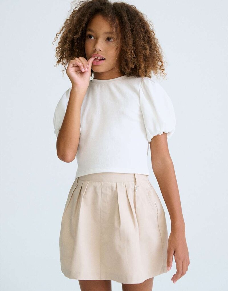 Mayoral White Puffy Sleeve Top