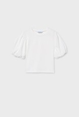 Mayoral White Puffy Sleeve Top