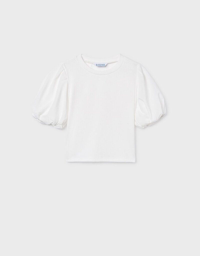 Mayoral White Puffy Sleeve Top