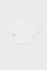 Mayoral White Puffy Sleeve Top