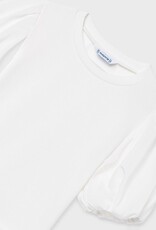 Mayoral White Puffy Sleeve Top