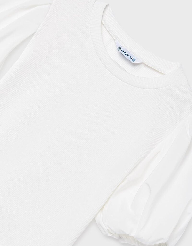 Mayoral White Puffy Sleeve Top