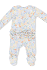 Angel Dear Georgia Floral 2 Way Ruffle Back Zipper Footie