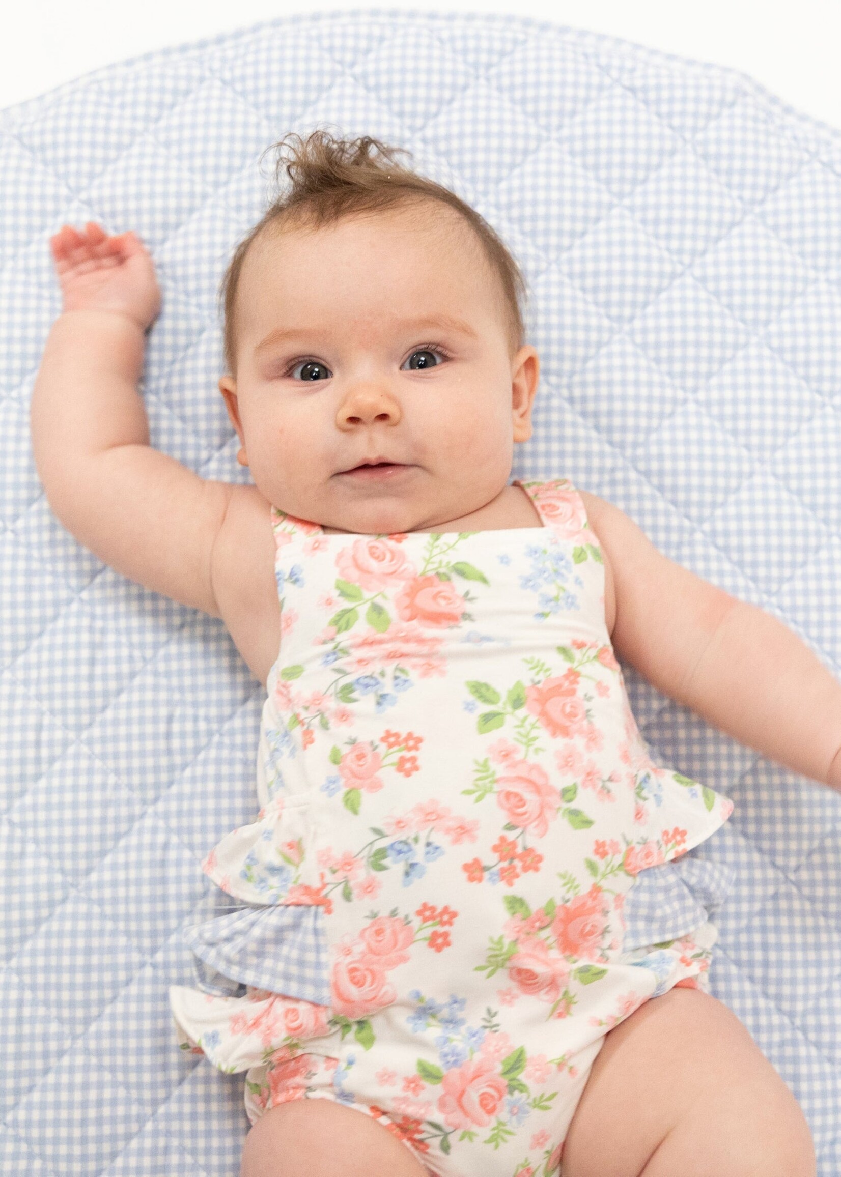 Angel Dear Cute Little Roses Ruffle Sunsuit