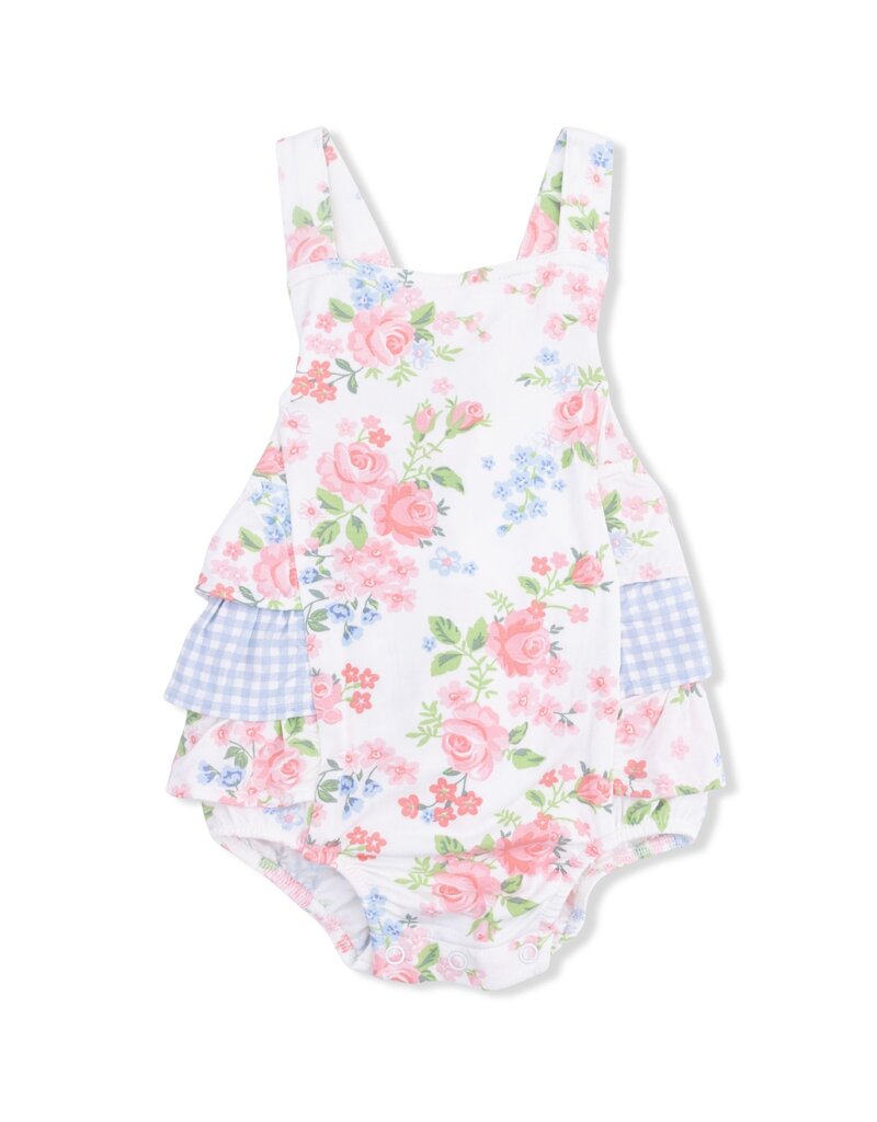 Angel Dear Cute Little Roses Ruffle Sunsuit