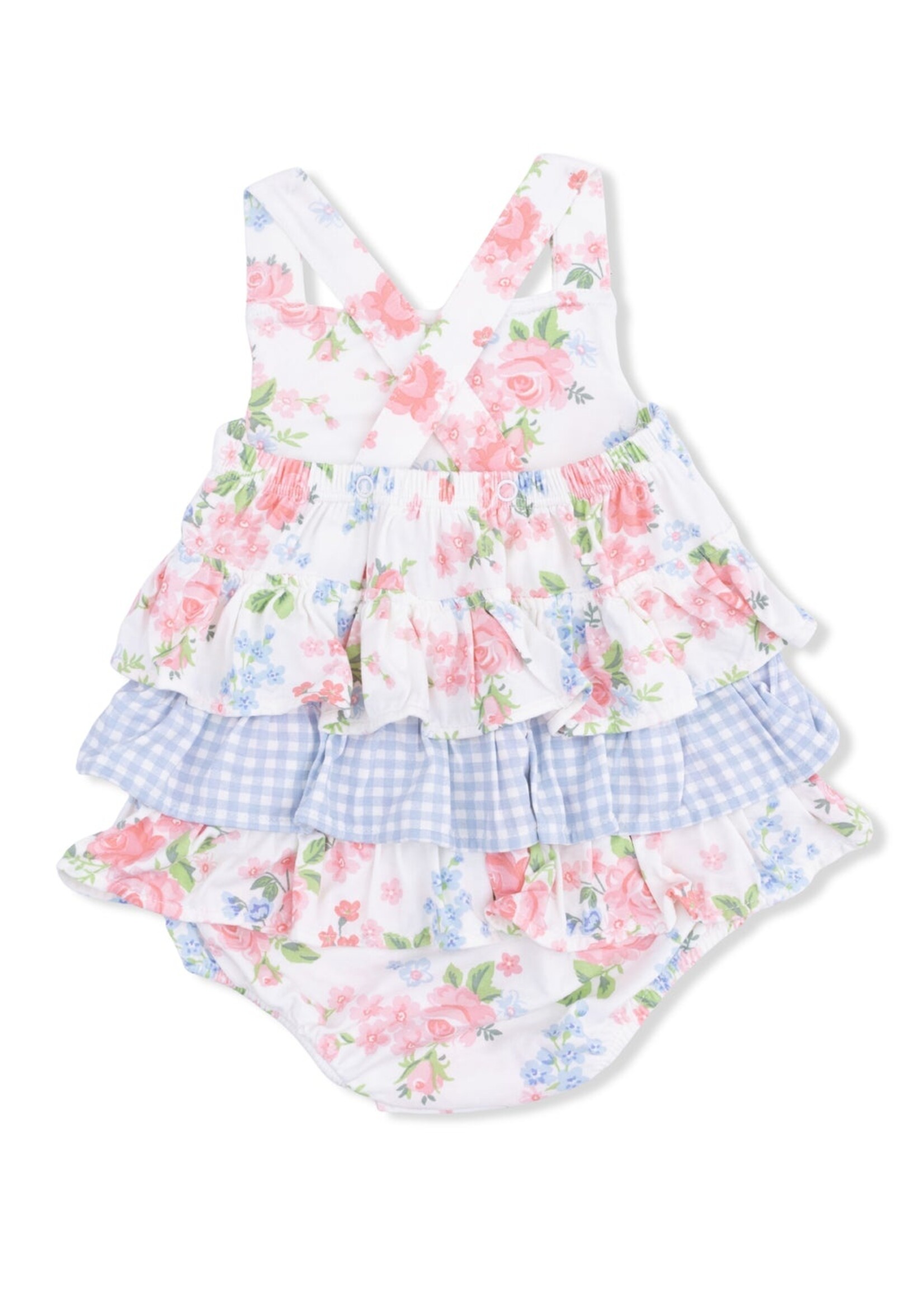 Angel Dear Cute Little Roses Ruffle Sunsuit